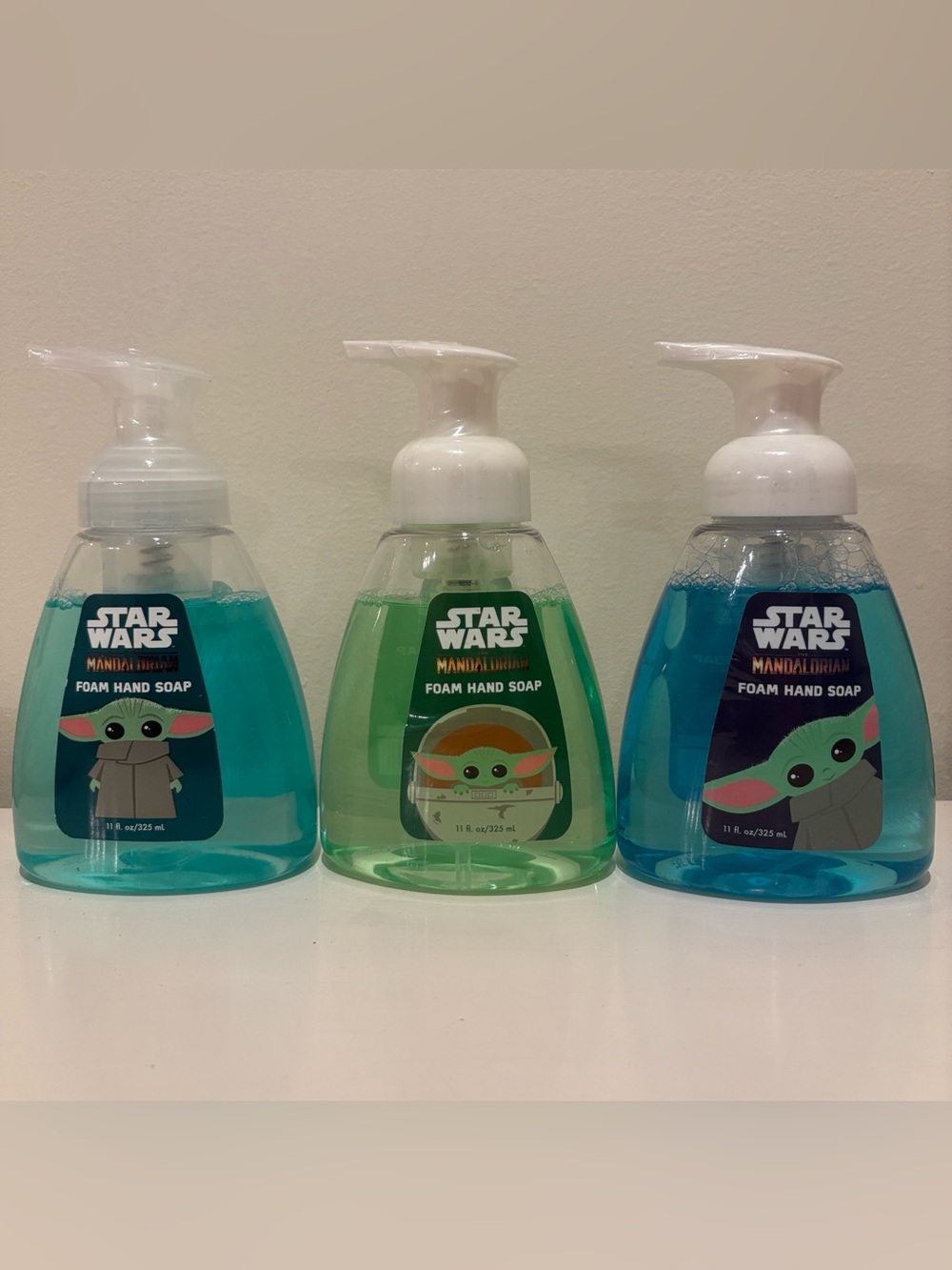 Lot 3 Star Wars The Mandalorian Baby Yoda Grogu Foam Foaming Hand Soap Wash
